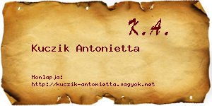 Kuczik Antonietta névjegykártya